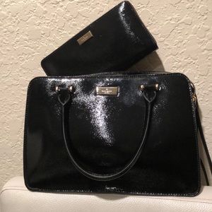 Kate Spade BLACK Patent Leather + wallet